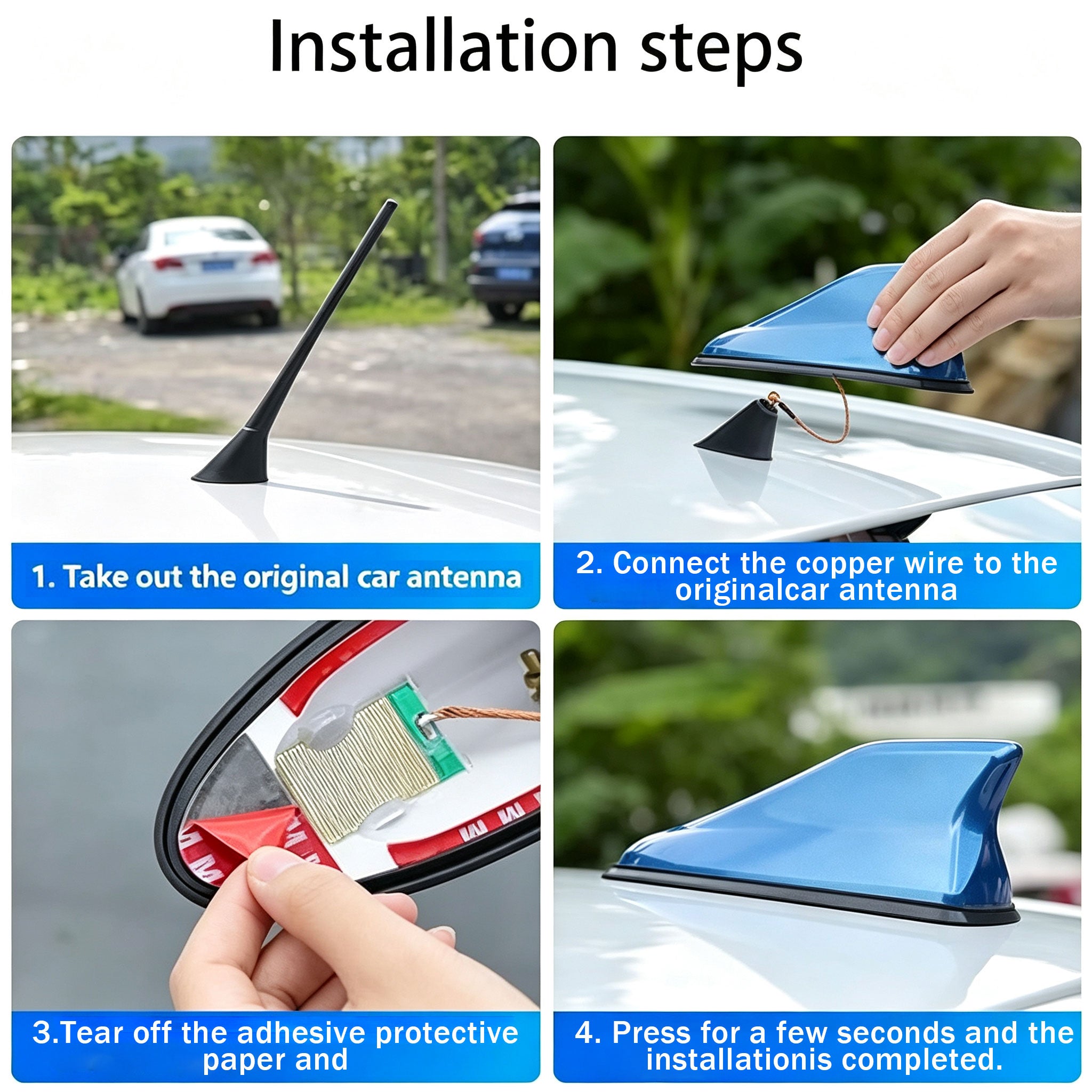 Shark Fin Antenna Cover for Hyundai ioniq 2017 2018 2019 2020 2021 2022 2023 2024 Antenna Cover Stylish Waterproof Dust-Proof Car Accessories White