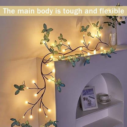 Drawelry LED Willow Vines Light DIY Enchanted Willow Vine Lights with Butterfly Butterfly Lights Indoor Wall (36 Lights (5.3ft))