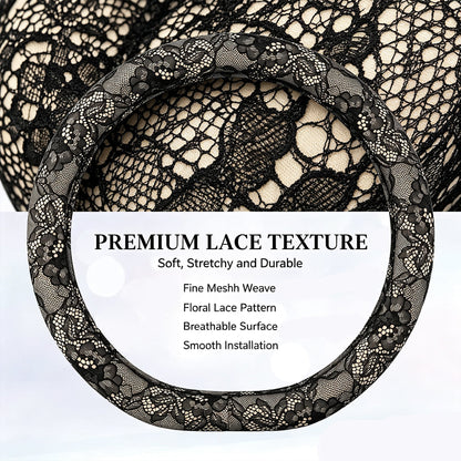Car Wheel Cover 15 Inches Lace Pattern Anti-Slip Interior Decor