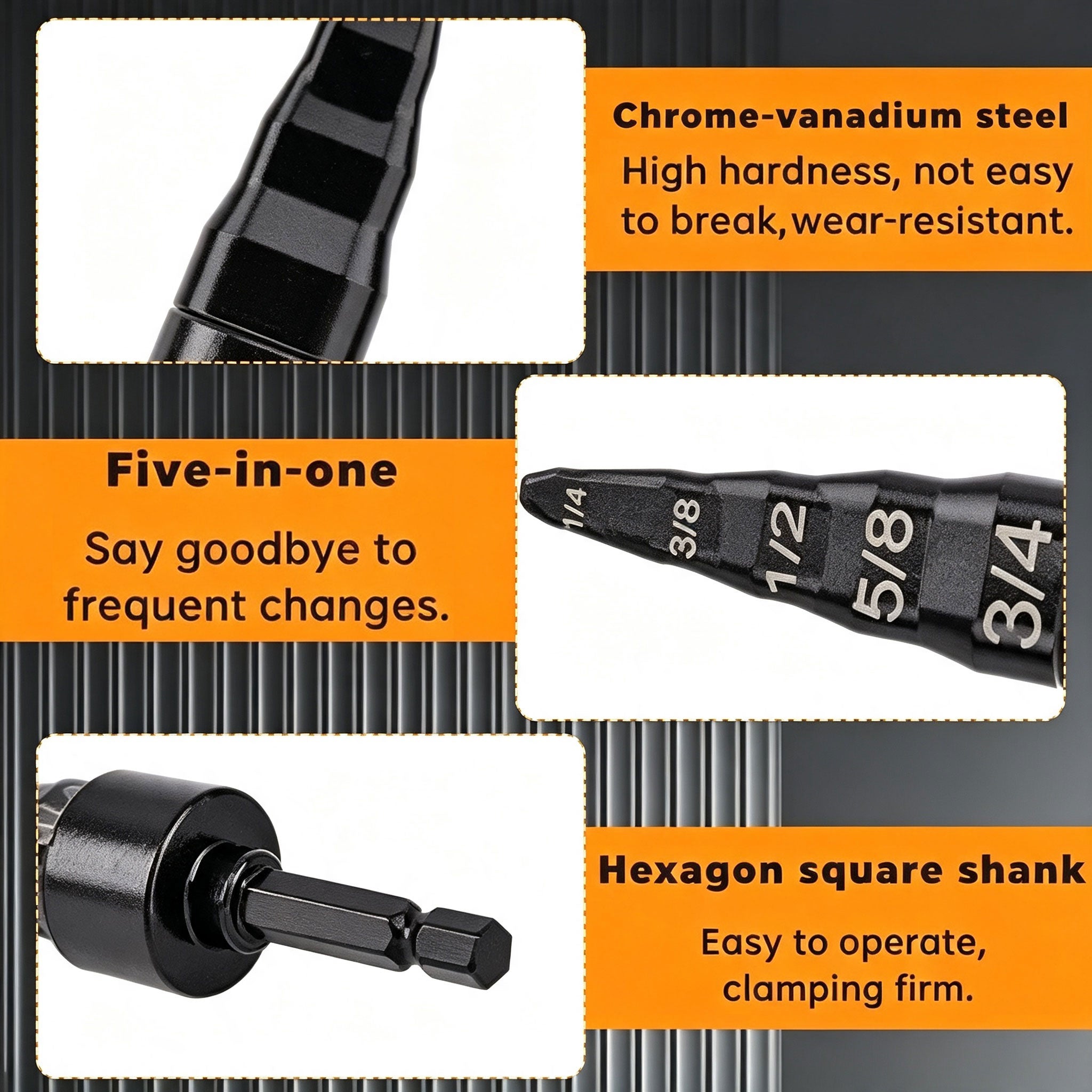 HVAC Repair Tool Swage Tube Expander 5 in 1 Air Conditioner Copper Pipe Expander Swaging Drill Set Copper Tubing Tool with 1/4  3/8  1/2  5/8  3/4 Bits