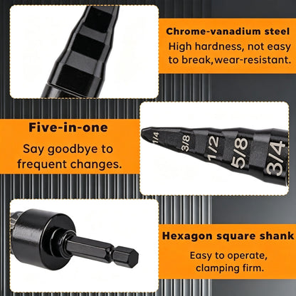 HVAC Repair Tool Swage Tube Expander 5 in 1 Air Conditioner Copper Pipe Expander Swaging Drill Set Copper Tubing Tool with 1/4  3/8  1/2  5/8  3/4 Bits