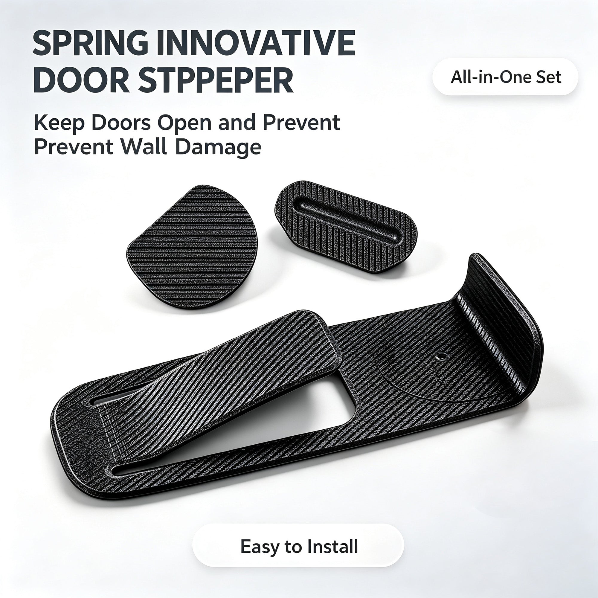 Anti-Slip Door Stopper with Safety Protector for Floor Mounted Use