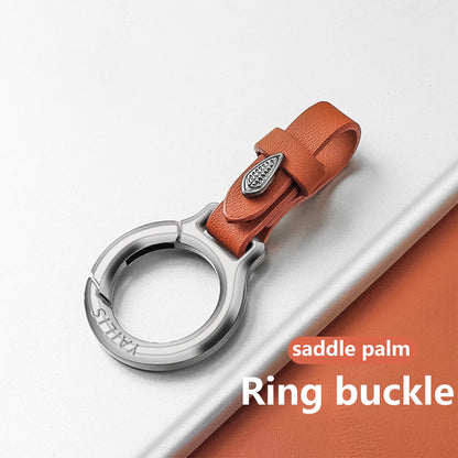 Detach Metal Key Ring with Luxurious Leather Strap  Holder Stylish Key Chain