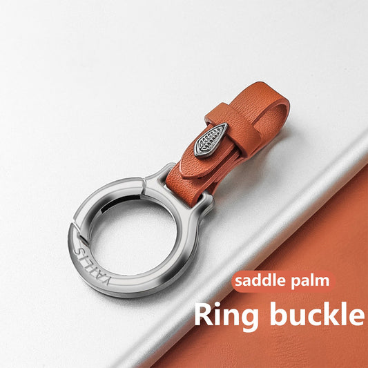 Detach Metal Key Ring with Luxurious Leather Strap  Holder Stylish Key Chain