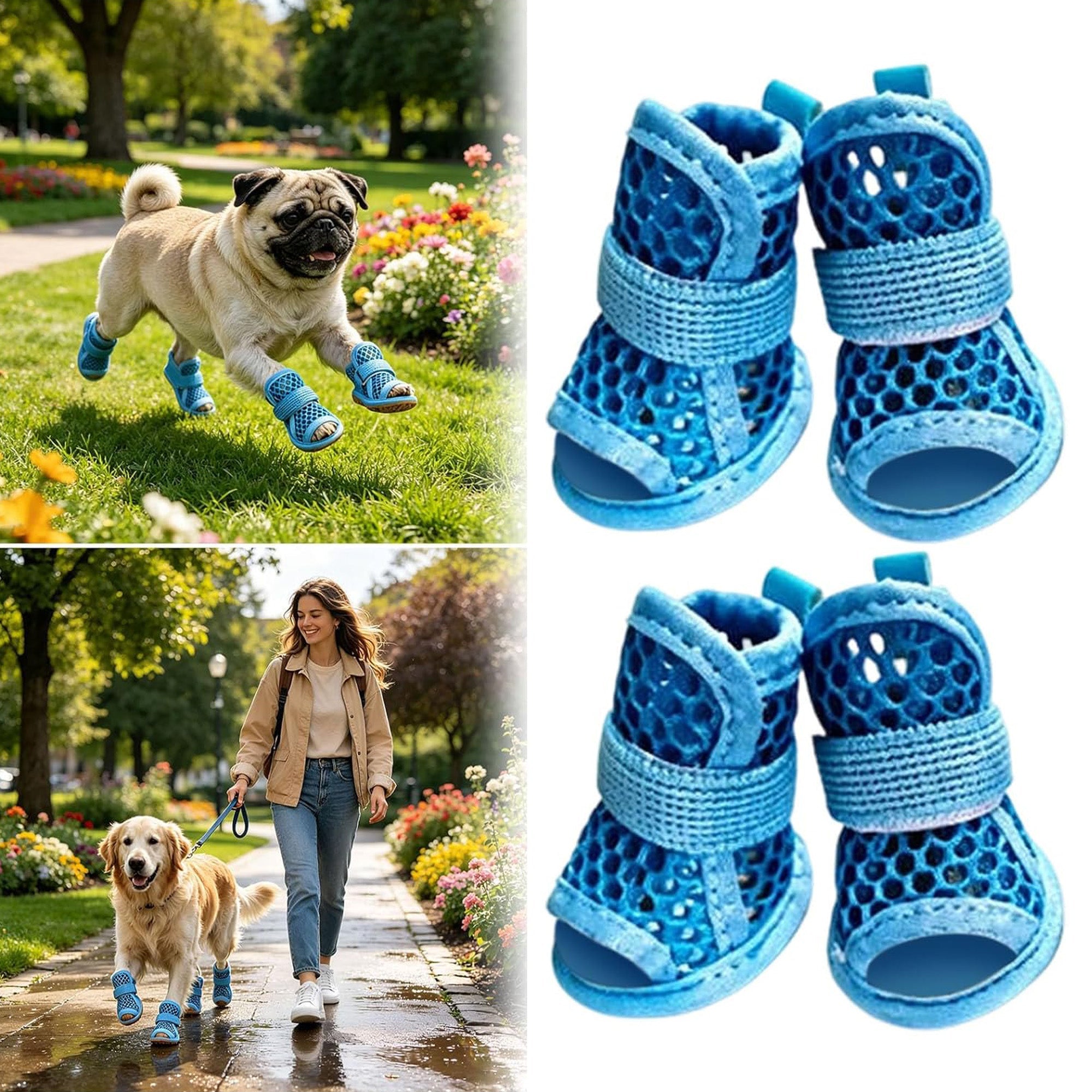 4 Pcs Mesh Dog Shoe for Small Medium Dogs