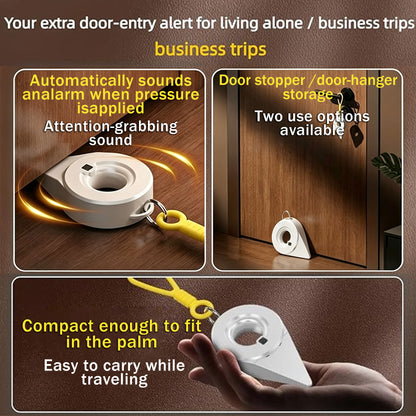 Portable Door Lock with Alarm for Travel  2-in-1 No Drill Door Stoppers for Home