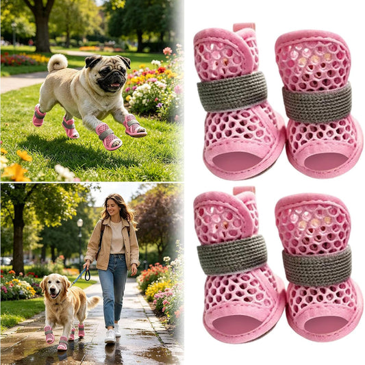 4 Pcs Mesh Dog Shoe for Small Medium Dogs