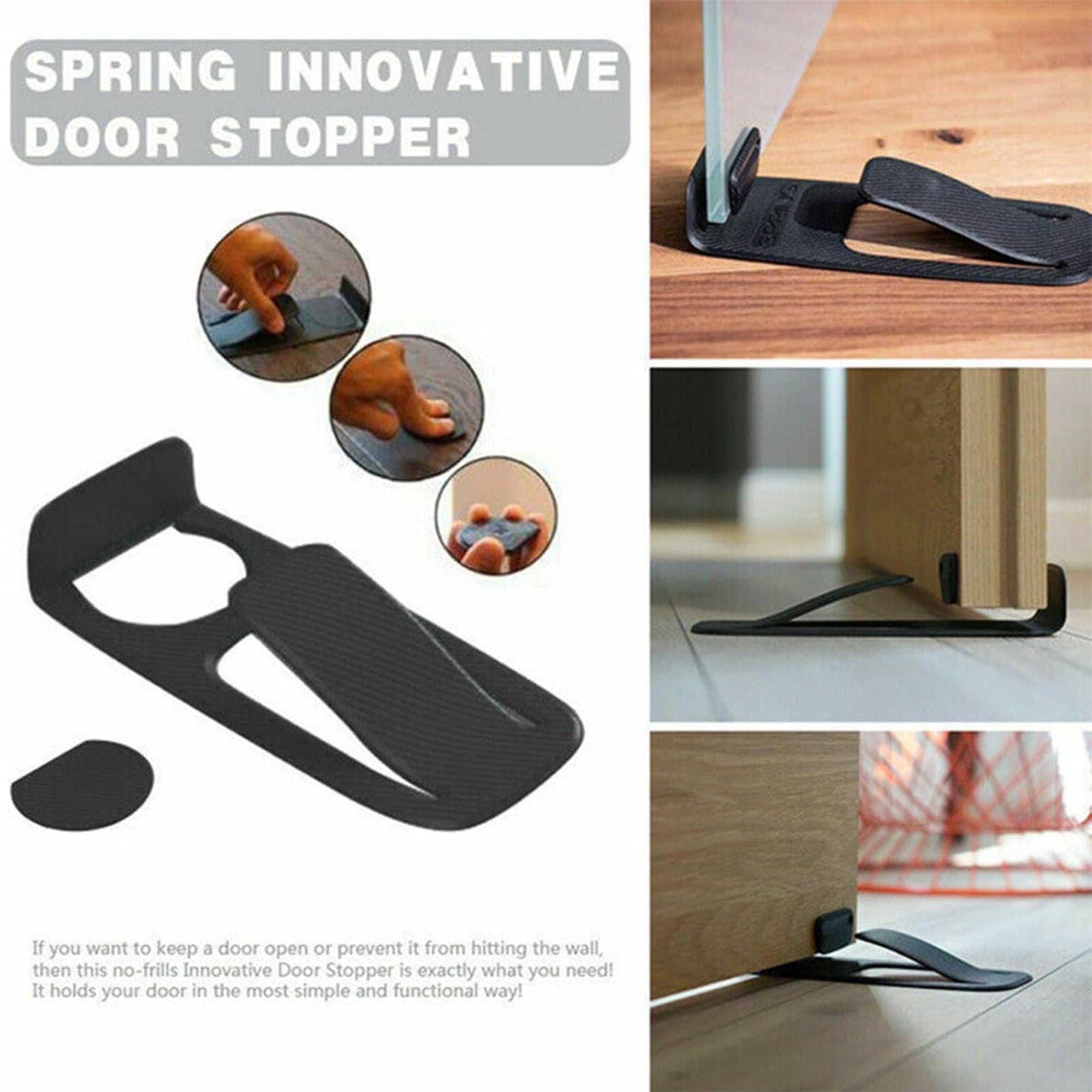Anti-Slip Door Stopper with Safety Protector for Floor Mounted Use
