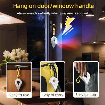 Portable Door Lock with Alarm for Travel  2-in-1 No Drill Door Stoppers for Home