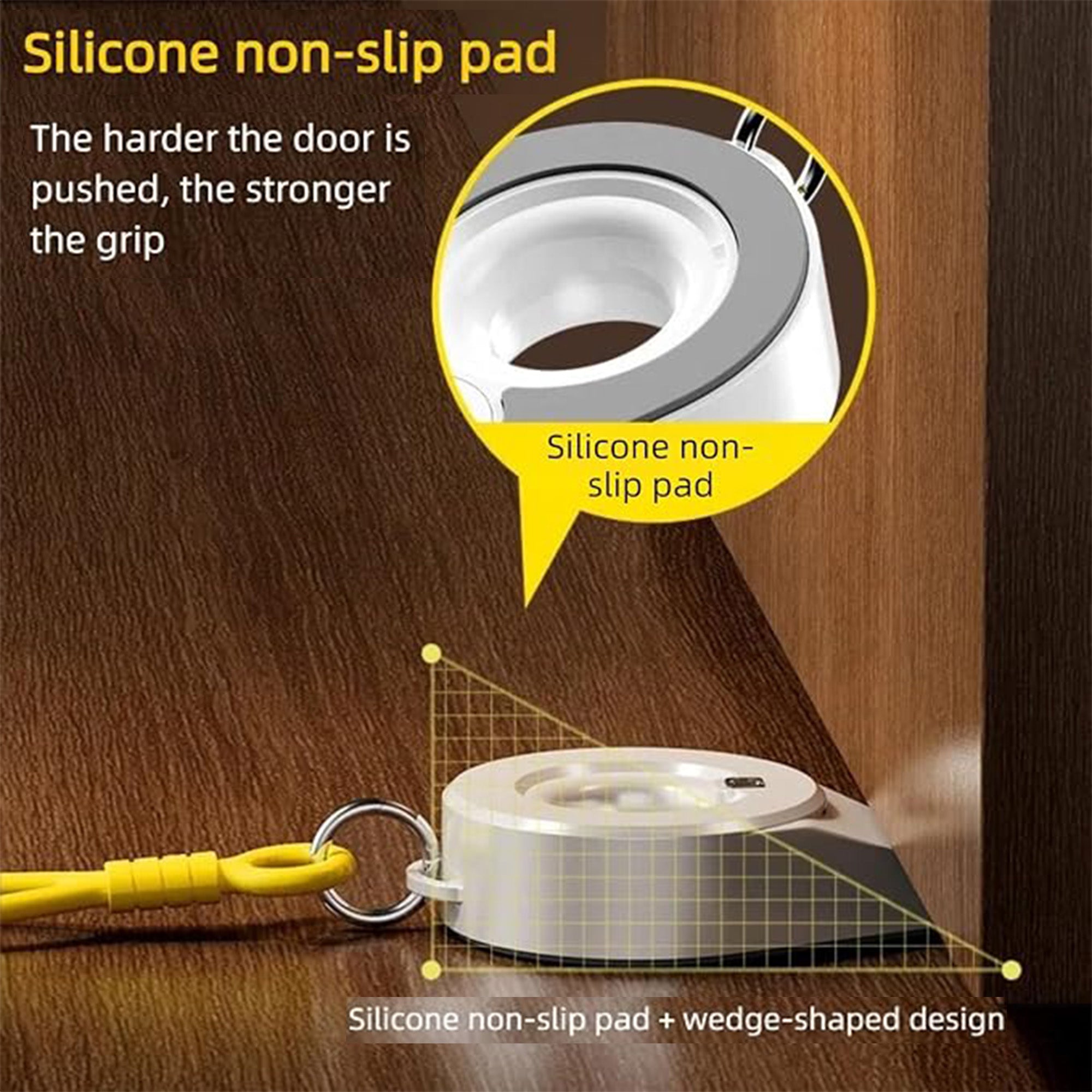 Portable Door Lock with Alarm for Travel  2-in-1 No Drill Door Stoppers for Home