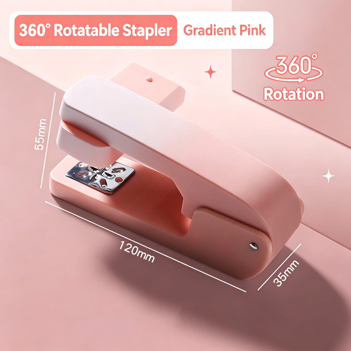 Hand Stapler 360 Degree Rotating Arm Stapler