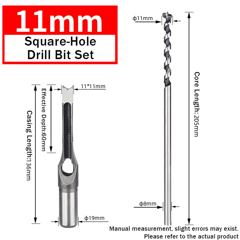 Square Hole Drill Bit  Alloy Steel  for Woodworking Mortise