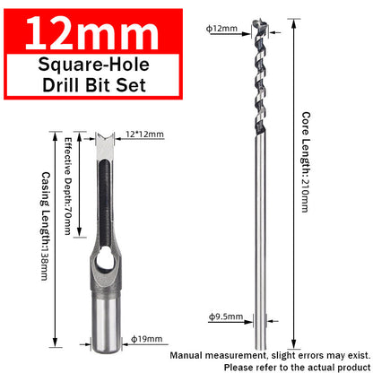Square Hole Drill Bit  Alloy Steel  for Woodworking Mortise