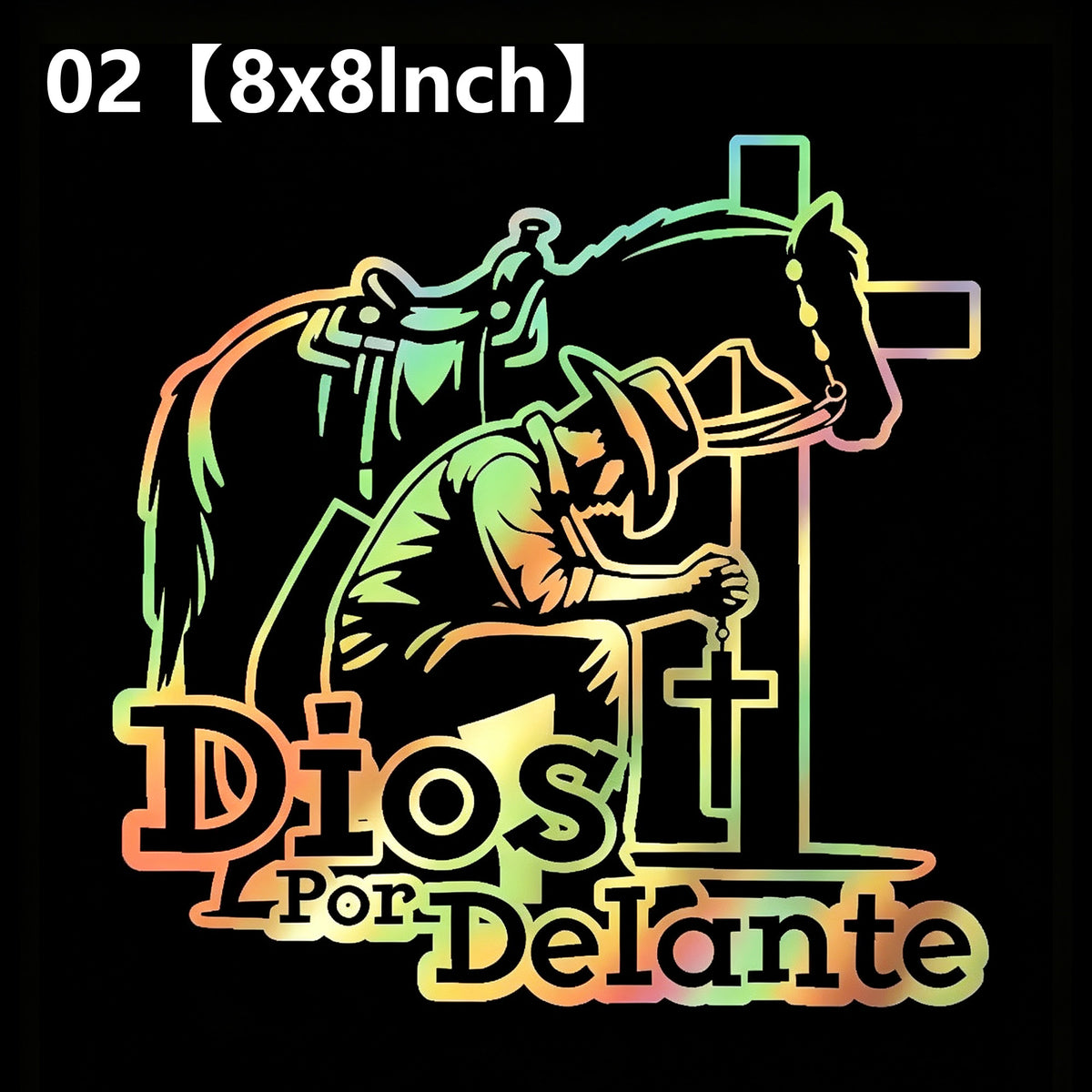 "Dios por delante" Iridescent Car Stickers