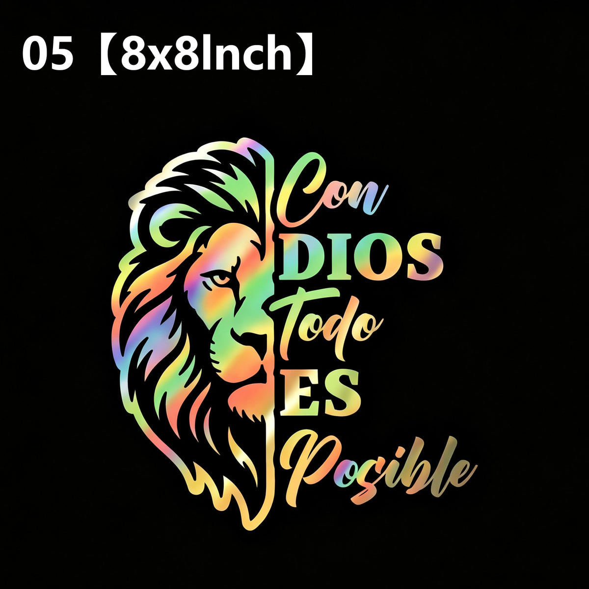 "Dios por delante" Iridescent Car Stickers