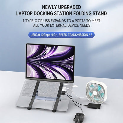 Ultra Compact Laptop Stand with 5 USB Ports for Travel, Library, Home, Office, Cafe