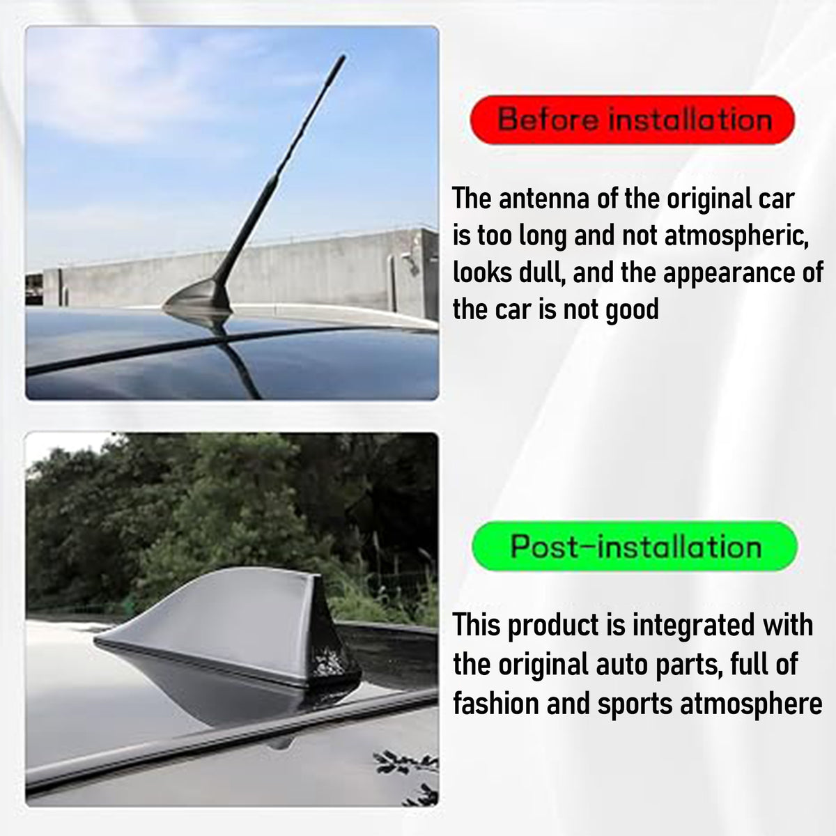 Shark Fin Antenna Cover for Hyundai ioniq 2017 2018 2019 2020 2021 2022 2023 2024 Antenna Cover Stylish Waterproof Dust-Proof Car Accessories White