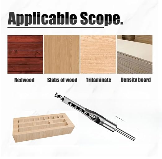 Square Hole Drill Bit  Alloy Steel  for Woodworking Mortise