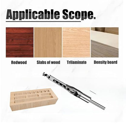 Square Hole Drill Bit  Alloy Steel  for Woodworking Mortise