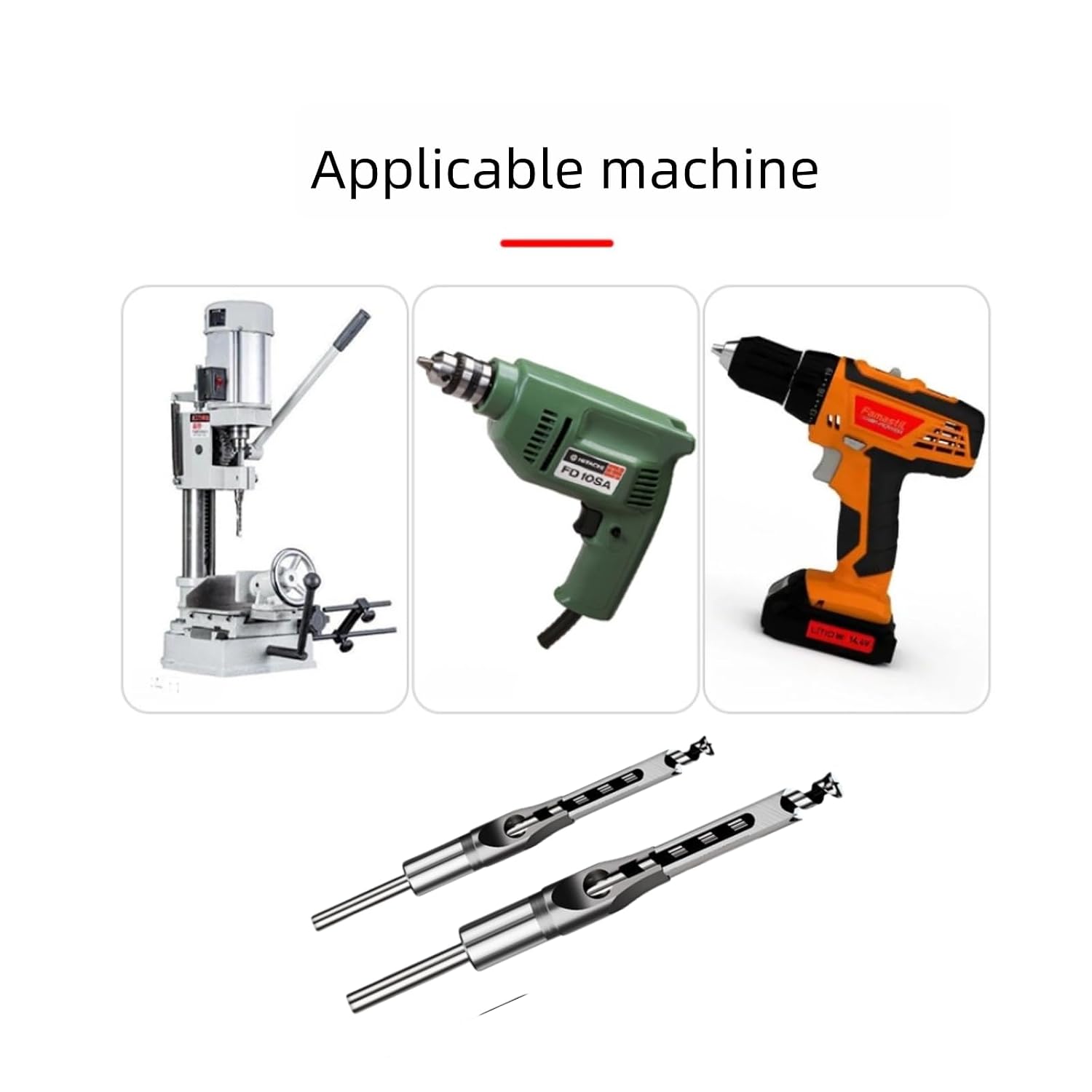 Square Hole Drill Bit  Alloy Steel  for Woodworking Mortise