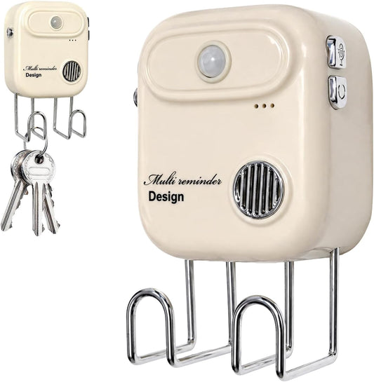 Door Exit Reminder with Key Holder, Recordable Voice Reminder, Motion-Activated