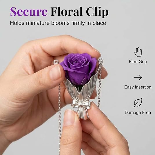 Diy flower bouquet necklace,Wearable flowers necklaces,Vase chain for insert real or dried flowers, Handmade customized gifts