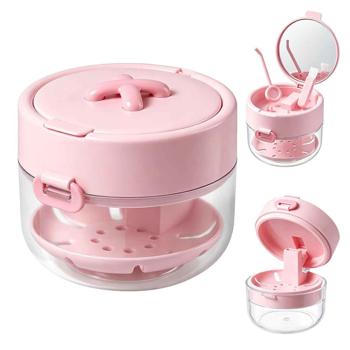 3-in-1 Denture Bath Box with Leak Proof