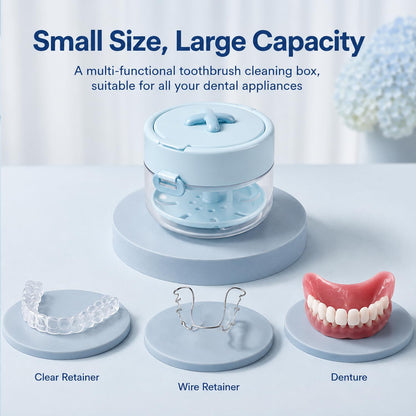 3-in-1 Denture Bath Box with Leak Proof