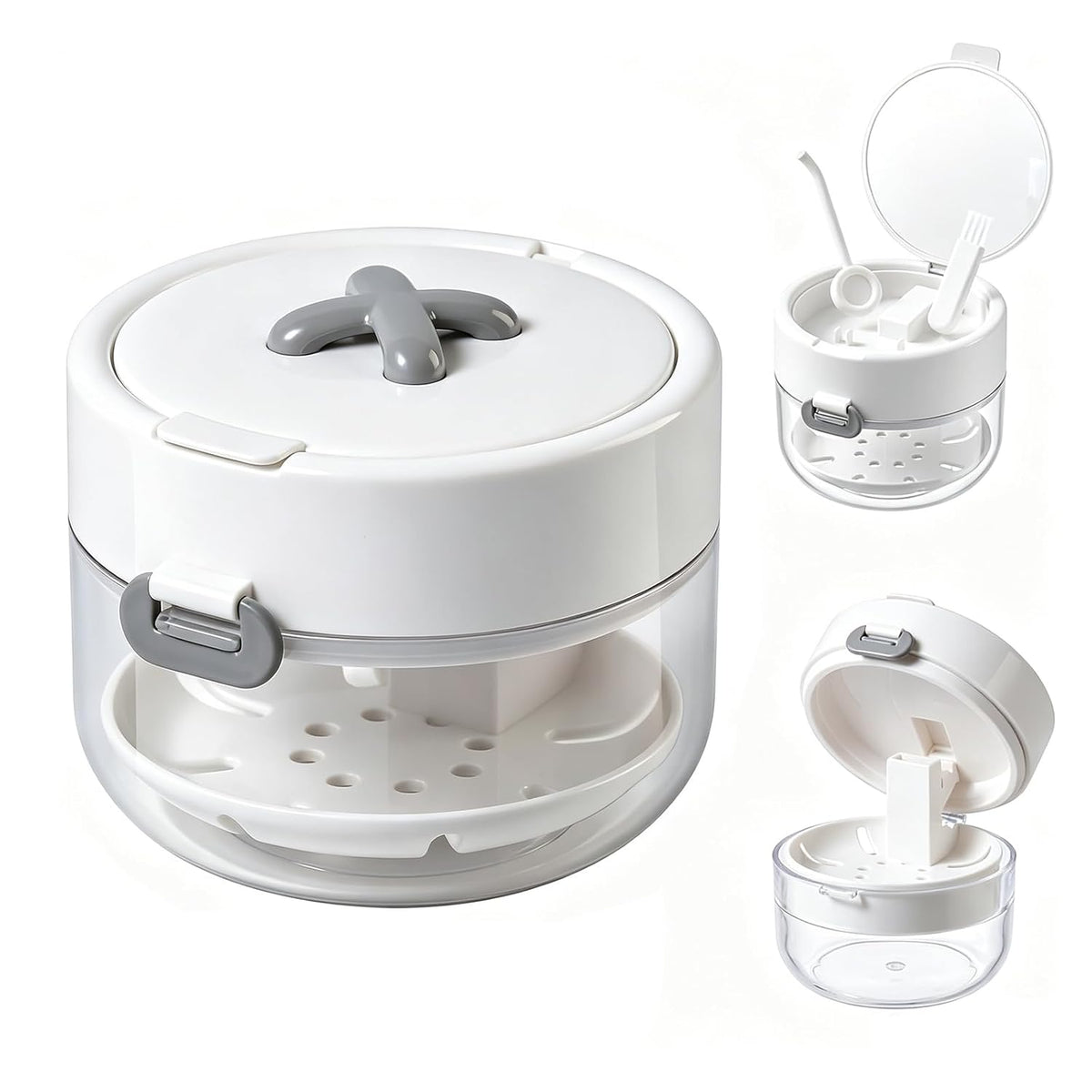 3-in-1 Denture Bath Box with Leak Proof