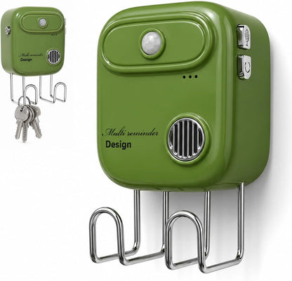 Door Exit Reminder with Key Holder, Recordable Voice Reminder, Motion-Activated
