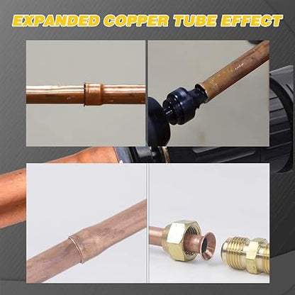 HVAC Repair Tool Swage Tube Expander 5 in 1 Air Conditioner Copper Pipe Expander Swaging Drill Set Copper Tubing Tool with 1/4  3/8  1/2  5/8  3/4 Bits