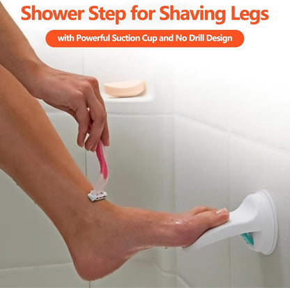 Shower Foot Rest for Shaving Legs, No-Hole Design, Strong Suction Cup