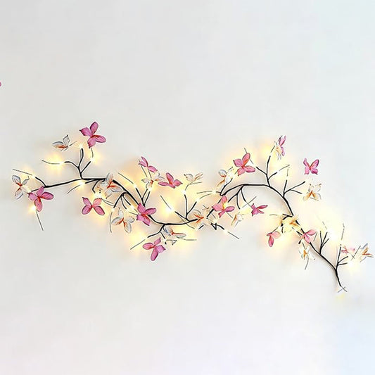 Drawelry LED Willow Vines Light DIY Enchanted Willow Vine Lights with Butterfly Butterfly Lights Indoor Wall (36 Lights (5.3ft))