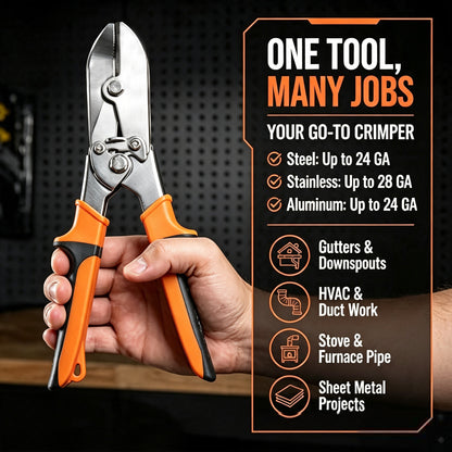 Mutt Tools Pipe Crimper Tool 5 Blade Duct Crimper for HVAC Metal