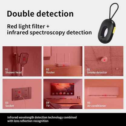 Hidden Camera Detectors Built-In Security Alarm, LED night lights & Flashlights