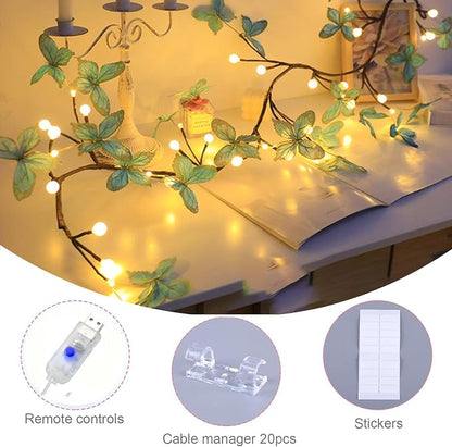 Drawelry LED Willow Vines Light DIY Enchanted Willow Vine Lights with Butterfly Butterfly Lights Indoor Wall (36 Lights (5.3ft))