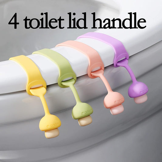 4pcs Avoid Touch Silicone Toilet lid Handle for Bathroom (4 Colors)