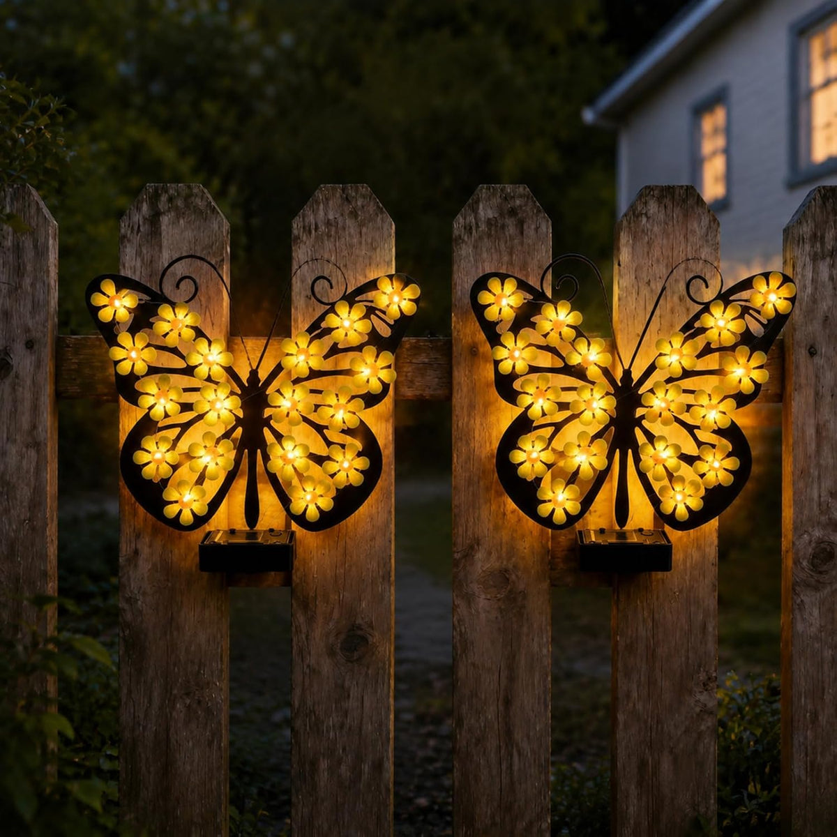 Solar Lights Outdoor Metal Butterfly Wall Decor Ip65 Waterproof