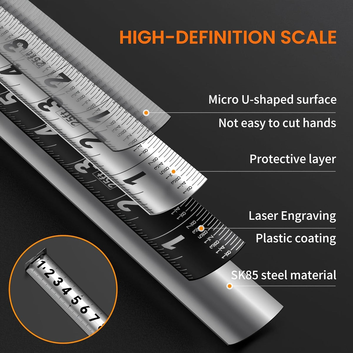 Hollow Auto Lock Stainless Steel Tape Measure,Anti-Fall, Wear-Resistant