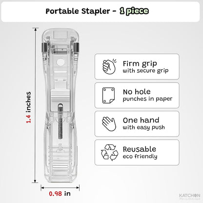 Handheld Paperclip Dispenser Set With 50 Refill Clips, Metal Folder