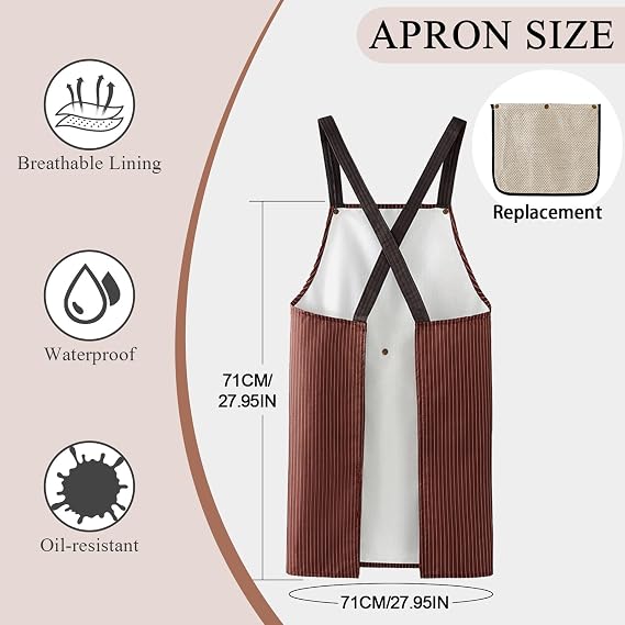 Cooking Apron Waterproof Cross Back