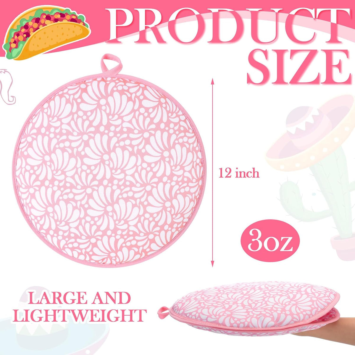Mexican Insulated Cloth Pouch for Tortillas, Tacos, Naan, and Pizza Rolls