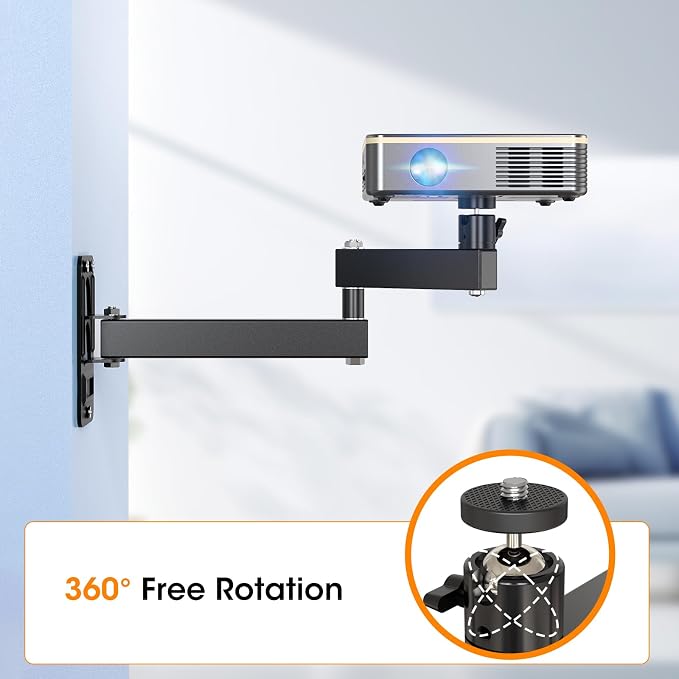 Adjustable Ceiling and Wall Projector Bracket Holder with Integrated Joint for Easy Setting Foldable Projector
