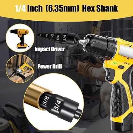 HVAC Repair Tool Swage Tube Expander 5 in 1 Air Conditioner Copper Pipe Expander Swaging Drill Set Copper Tubing Tool with 1/4  3/8  1/2  5/8  3/4 Bits