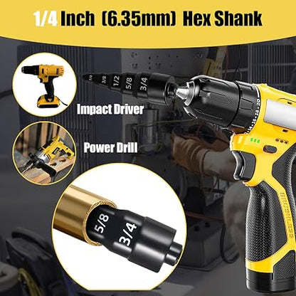 HVAC Repair Tool Swage Tube Expander 5 in 1 Air Conditioner Copper Pipe Expander Swaging Drill Set Copper Tubing Tool with 1/4  3/8  1/2  5/8  3/4 Bits