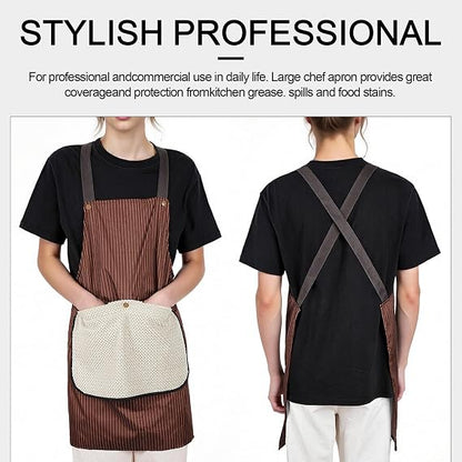 Cooking Apron Waterproof Cross Back