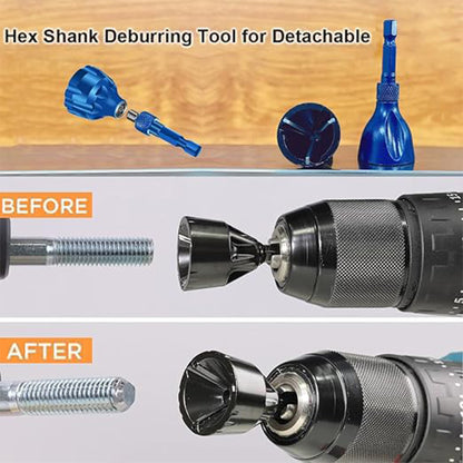 Deburring External Chamfer Tool 3 Carbide Blades Quick Release 1/4 Inch Hex Shank