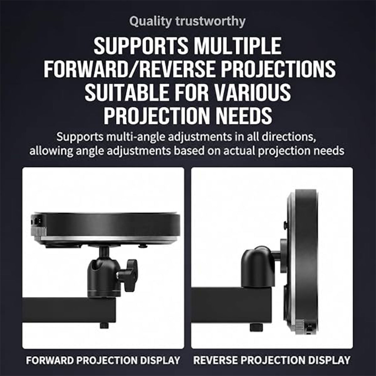 Adjustable Ceiling and Wall Projector Bracket Holder with Integrated Joint for Easy Setting Foldable Projector