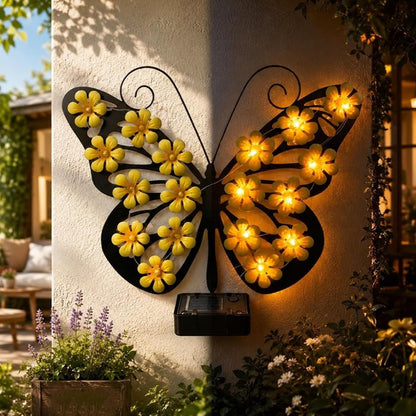 Solar Lights Outdoor Metal Butterfly Wall Decor Ip65 Waterproof
