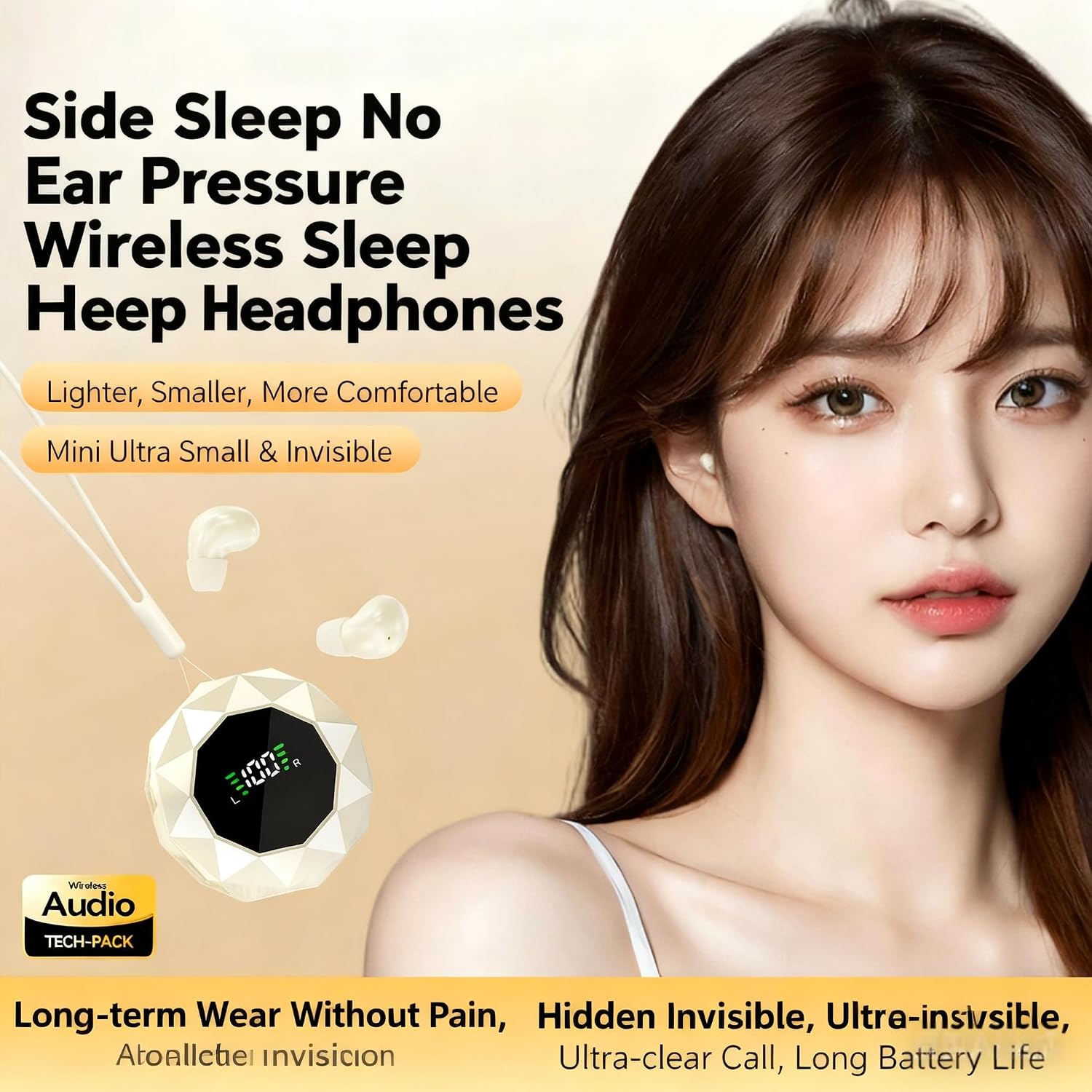 Smallest Invisible Mini Earbuds Wireless Bluetooth Headset Low Profile Micro Tiny Discreet Hidden Earbudsfor Work  Small Headphones  Invisible Sleep